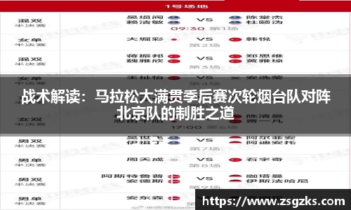 战术解读：马拉松大满贯季后赛次轮烟台队对阵北京队的制胜之道